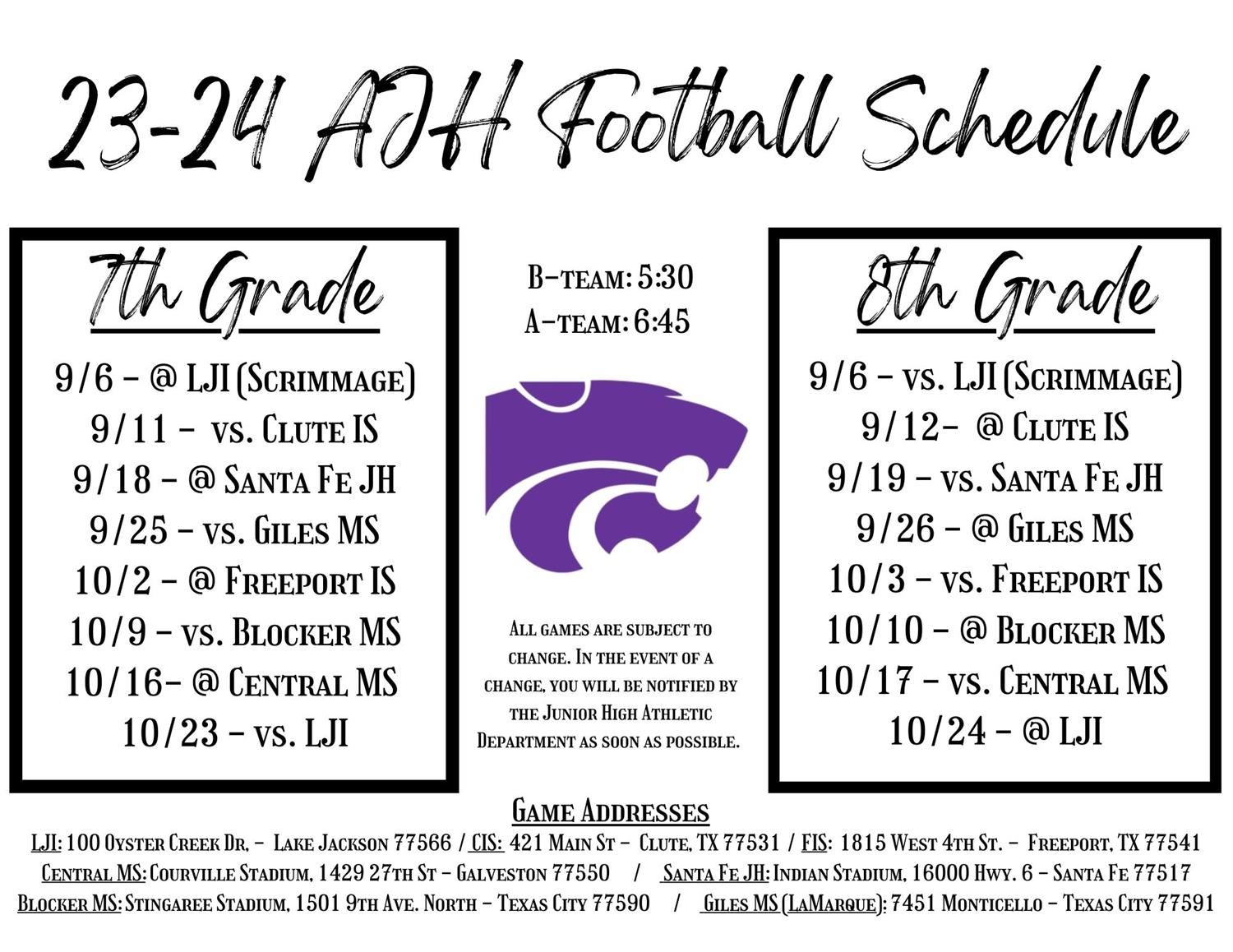 Football Schedule